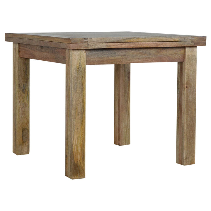 Extendable Butterfly Dining Table - Solid Mango Wood Kitchen Table - product view 4 showing handcrafted solid mango wood...