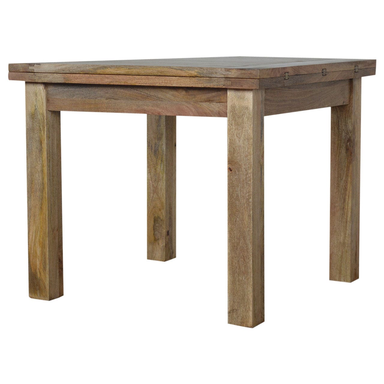 Extendable Butterfly Dining Table - Solid Mango Wood Kitchen Table - product view 2 showing handcrafted solid mango wood...