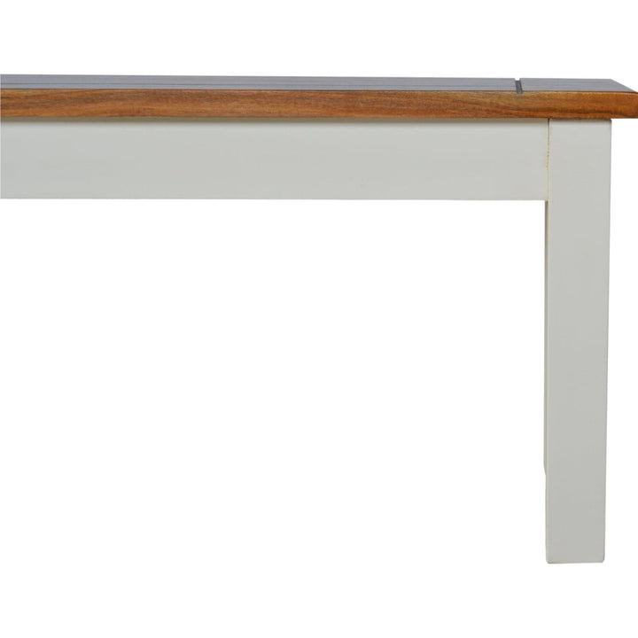 Farmhouse Country 2 Tone Hallway Bench - Solid Mango Wood Seating Furniture for Entryway - product view 3 showing...