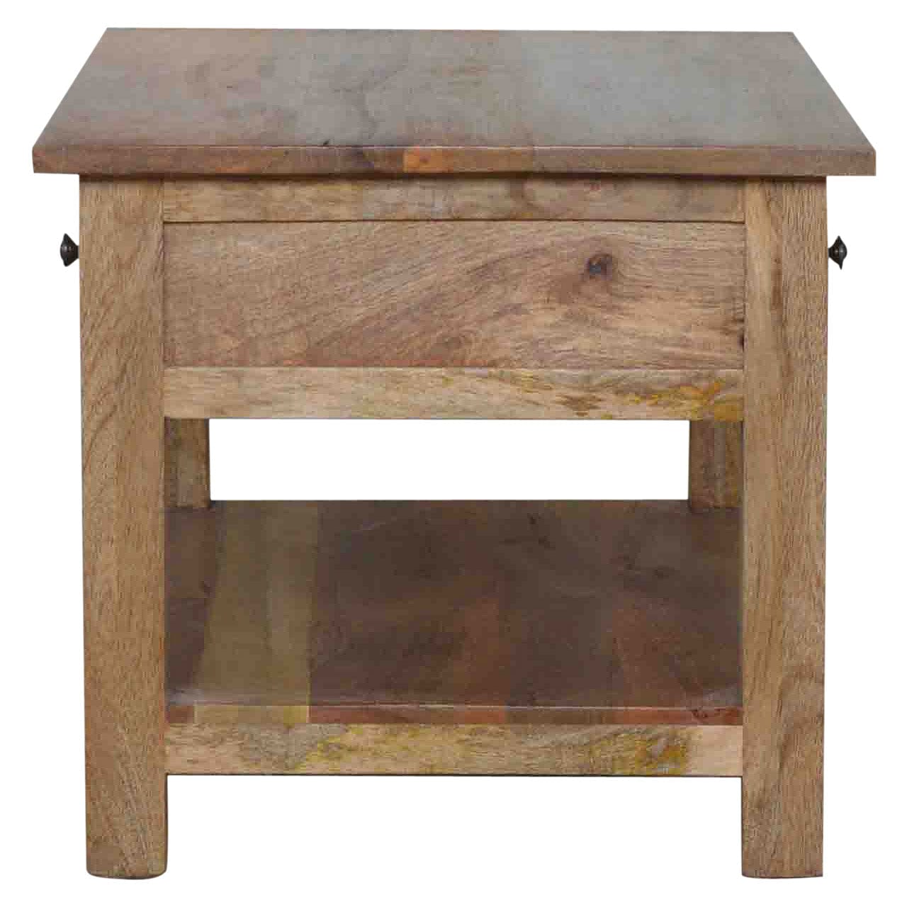 Farmhouse Country 4 Drawer Coffee Table - Solid Mango Wood Center Table for Living Room - product view 2 showing...