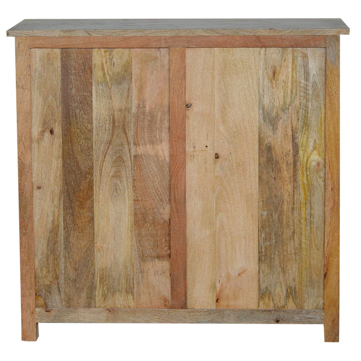 Farmhouse Country Style Sideboard - Solid Mango Wood Buffet Cabinet for Dining Room - product view 4 showing handcrafted...