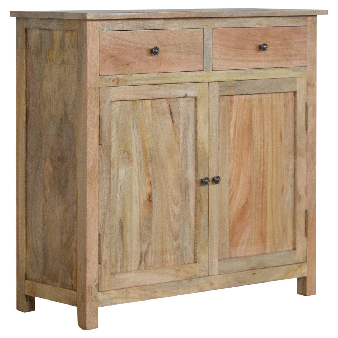 Farmhouse Country Style Sideboard - Solid Mango Wood Buffet Cabinet for Dining Room - main view showing handcrafted solid...