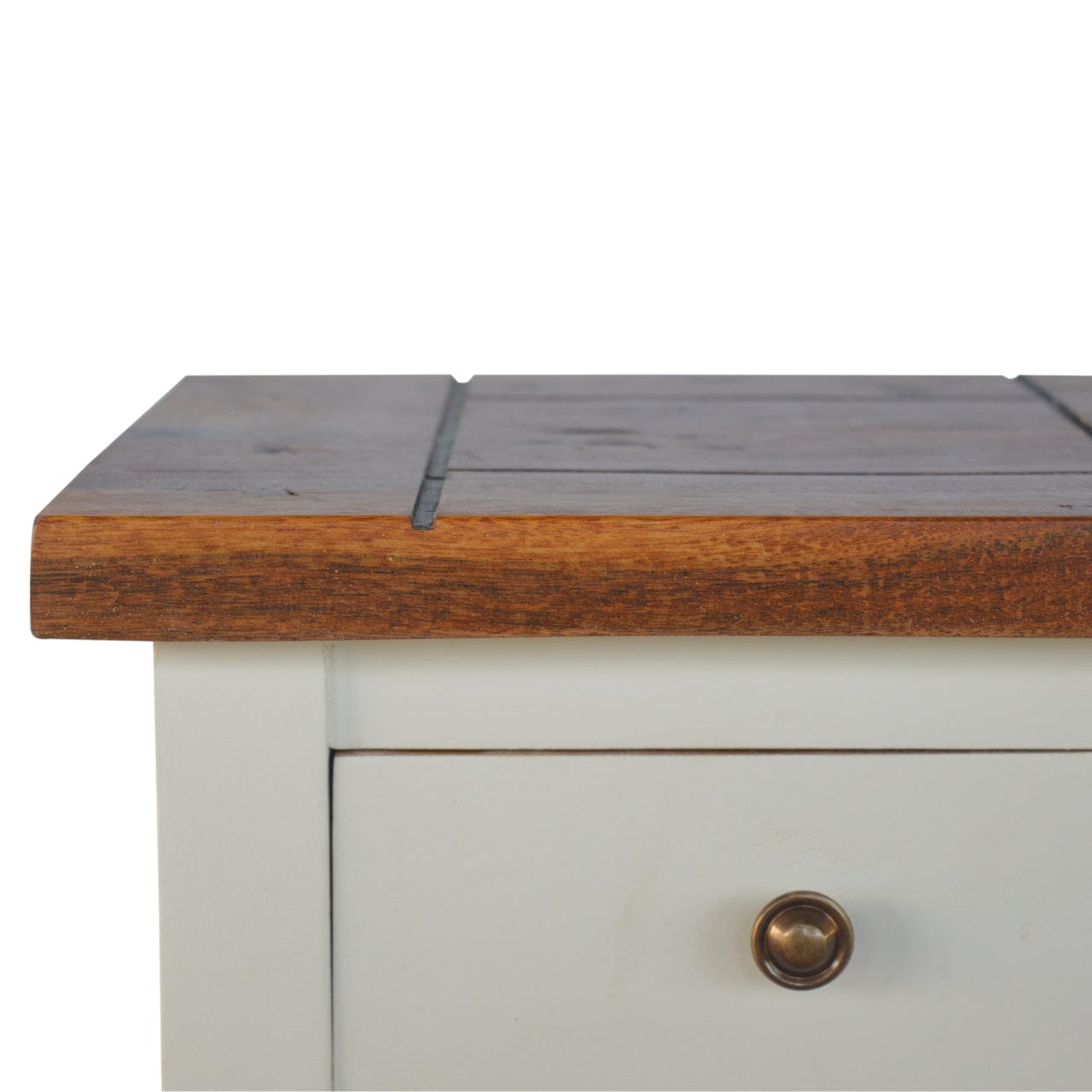 Farmhouse Country Two Tone Entryway Bench - Solid Mango Wood Seating Furniture for Entryway - product view 8 showing...