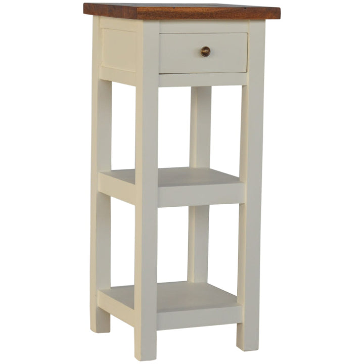 Farmhouse Country Two Tone Entryway Bench - Solid Mango Wood Seating Furniture for Entryway - product view 2 showing...