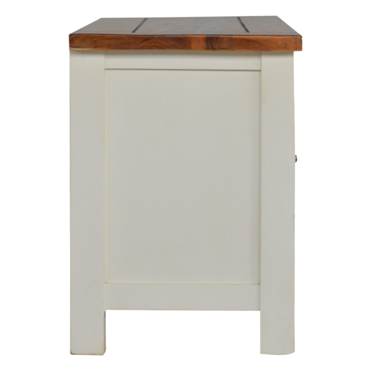 Farmhouse Country Two Tone TV Stand - Solid Mango Wood Entertainment Center for Living Room - product view 8 showing...