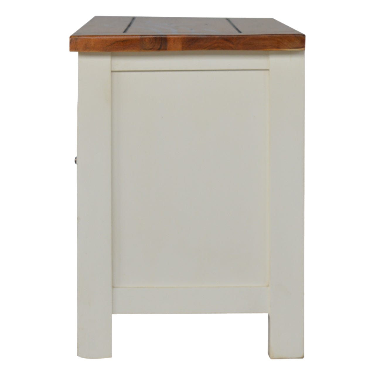Farmhouse Country Two Tone TV Stand - Solid Mango Wood Entertainment Center for Living Room - product view 5 showing...