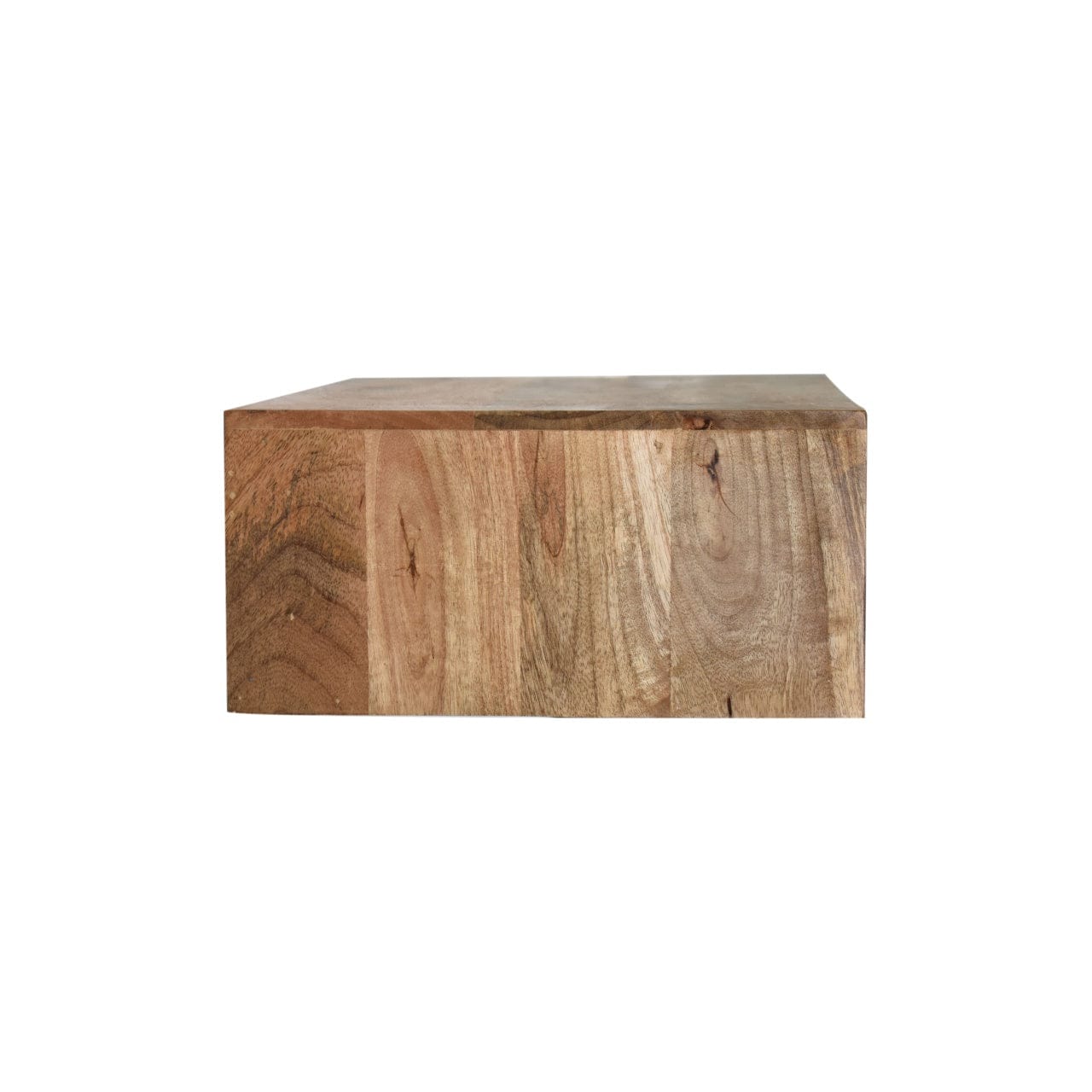 Floating Honeycomb Brass Nightstand - Solid Mango Wood Bedside Table for Bedroom - product view 7 showing handcrafted...
