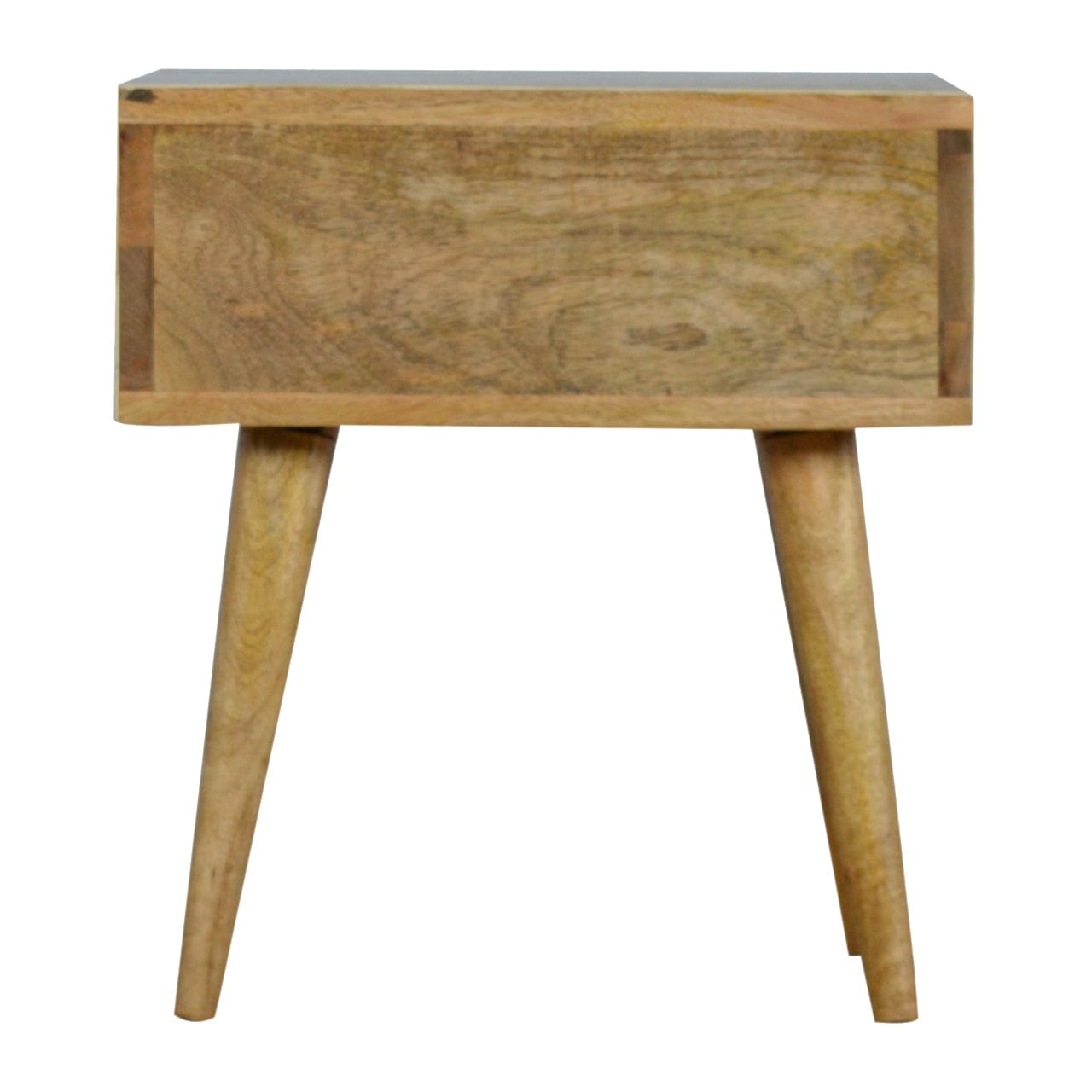 Floral Bone Inlay Nightstand - Solid Mango Wood Bedside Table for Bedroom - product view 8 showing handcrafted solid...