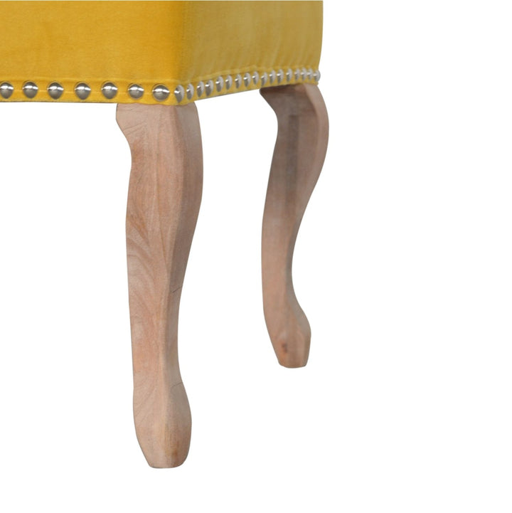 French Style Bench - Solid Mango Wood Seating Furniture for Entryway - product view 7 showing handcrafted solid mango...