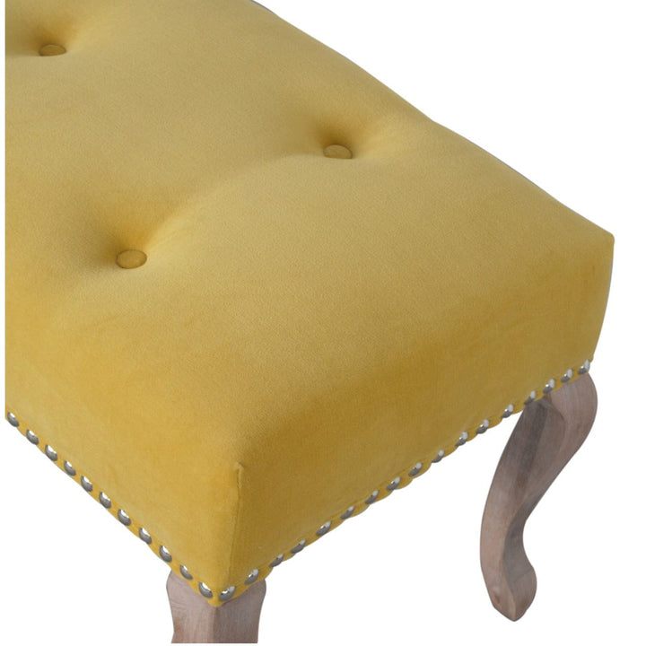 French Style Bench - Solid Mango Wood Seating Furniture for Entryway - product view 6 showing handcrafted solid mango...