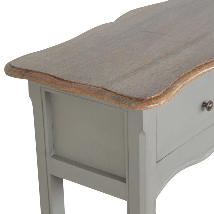 French Style Console Table - Solid Mango Wood Hallway Console for Entryway - product view 3 showing handcrafted solid...