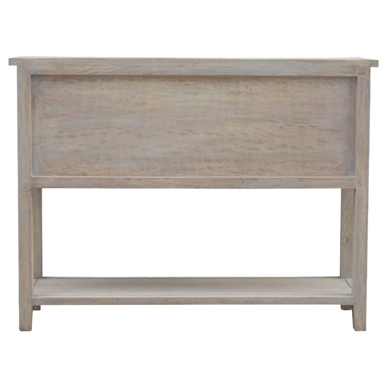 Functional 2 Door 4 Drawer Glazed Console - Entryway & Hallway Table in Solid Mango Wood - product view 7 showing...