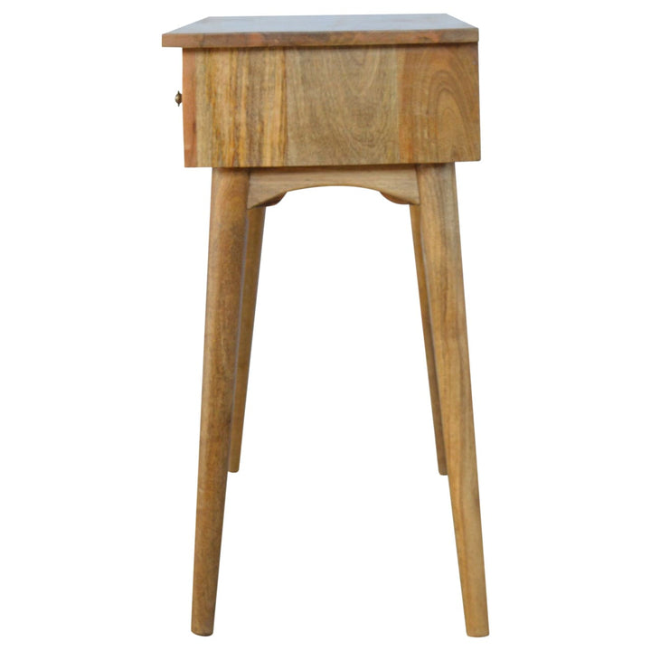 Functional 3 Drawer Console Table - Entryway & Hallway Table in Solid Mango Wood - product view 7 showing handcrafted...