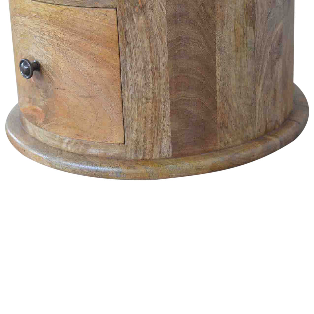 Functional 3 Drawer Drum Table - Solid Mango Wood End Tble - product view 7 showing handcrafted solid mango wood furniture