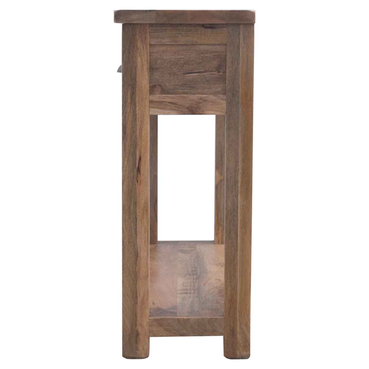 Functional 3 Drawer Hallway Console in Solid Mango Wood - product view 7 showing handcrafted solid mango wood furniture