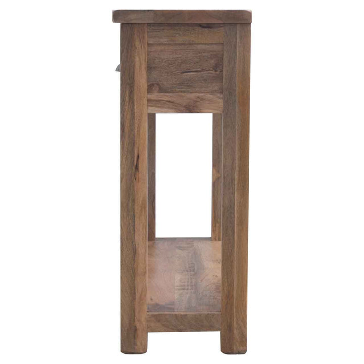 Functional 3 Drawer Hallway Console in Solid Mango Wood - product view 7 showing handcrafted solid mango wood furniture