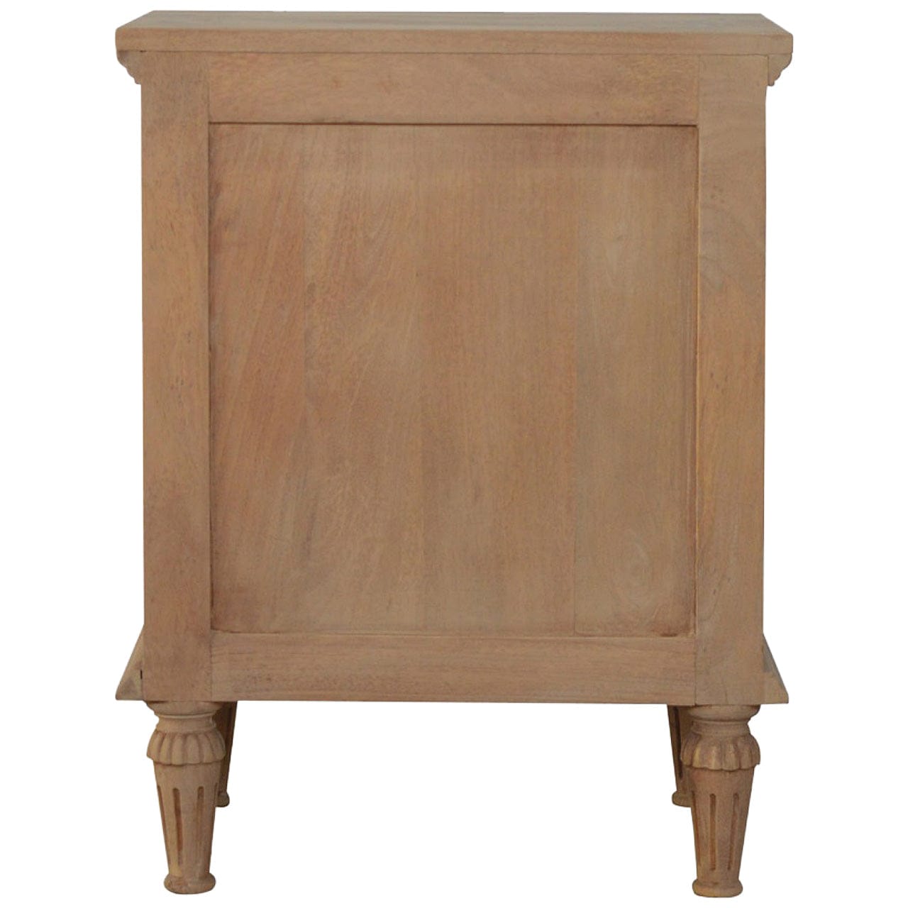 Functional 3 Drawer Mango Wood Nightstand - Solid Mango Wood Bedside Table for Bedroom - product view 8 showing...