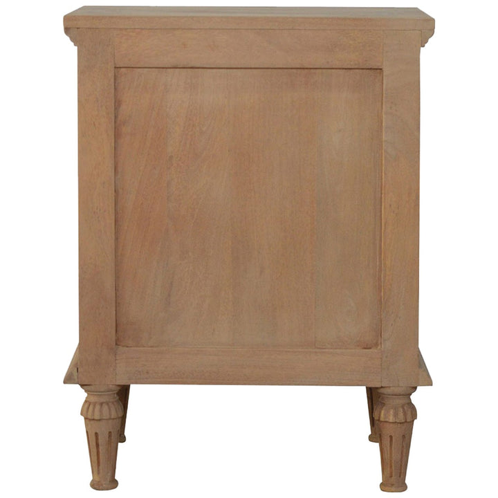 Functional 3 Drawer Mango Wood Nightstand - Solid Mango Wood Bedside Table for Bedroom - product view 8 showing...