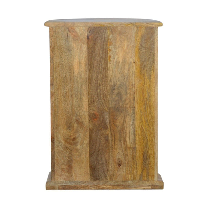 Functional 3 Drawer Serpentine Drum Dresser - Solid Mango Wood Storage Chest for Bedroom - product view 8 showing...
