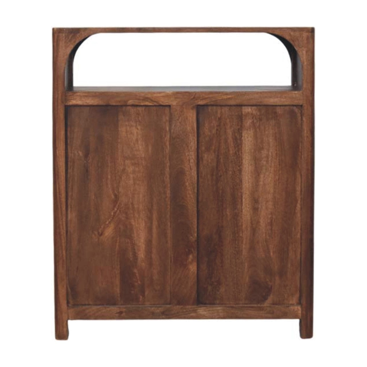 Functional Arc-Line 3 Drawer Dresser - Solid Mango Wood Storage Chest for Bedroom - product view 9 showing handcrafted...