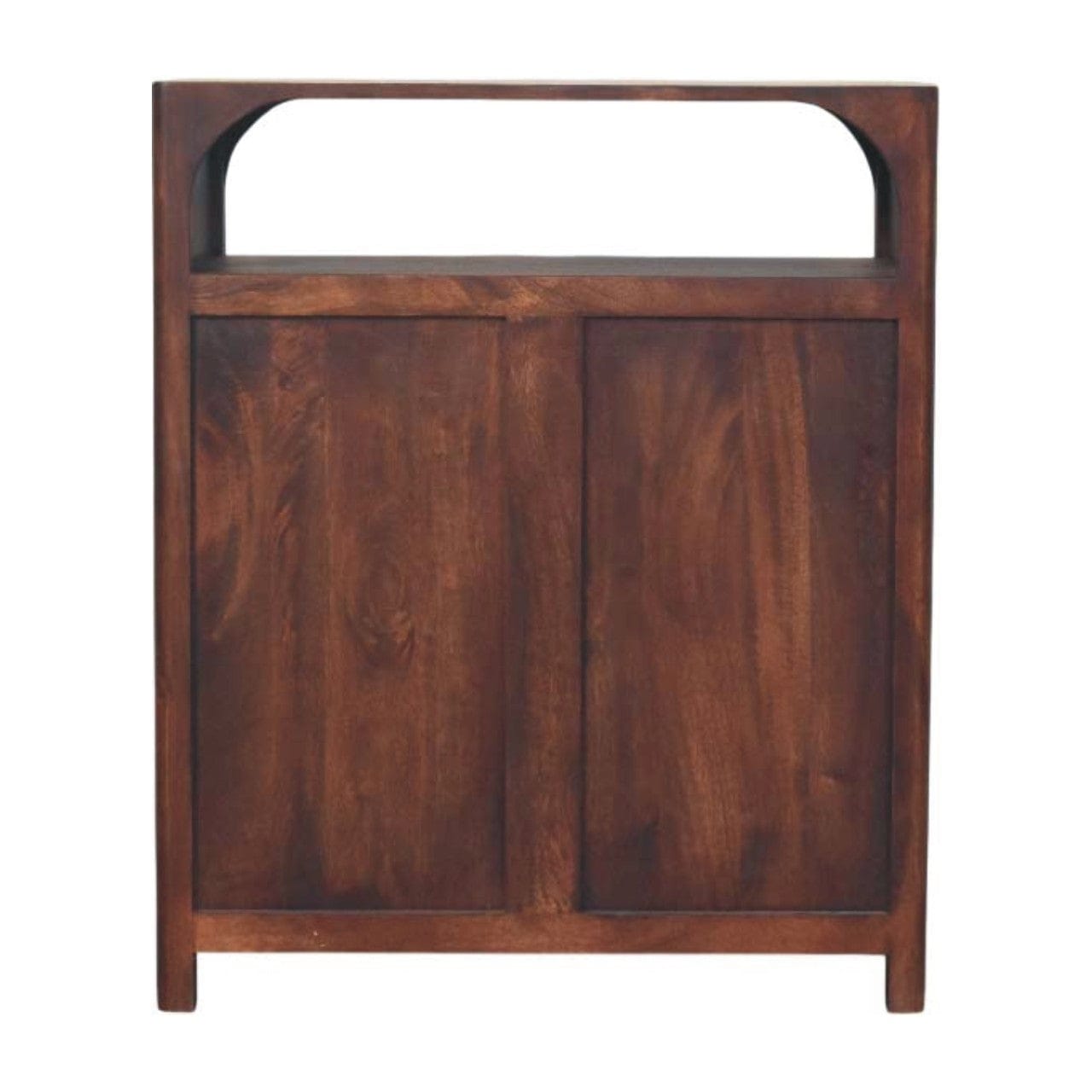 Functional Arched Edge 3 Drawer Dresser - Solid Mango Wood Storage Chest for Bedroom - product view 9 showing handcrafted...