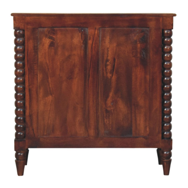 Functional Barclay 3 Drawer Dresser - Solid Mango Wood Storage Chest for Bedroom - product view 8 showing handcrafted...