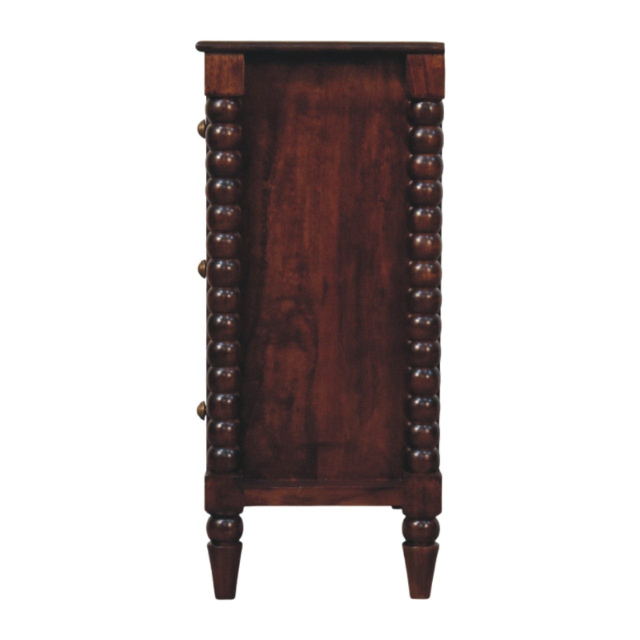 Functional Barclay 3 Drawer Dresser - Solid Mango Wood Storage Chest for Bedroom - product view 7 showing handcrafted...
