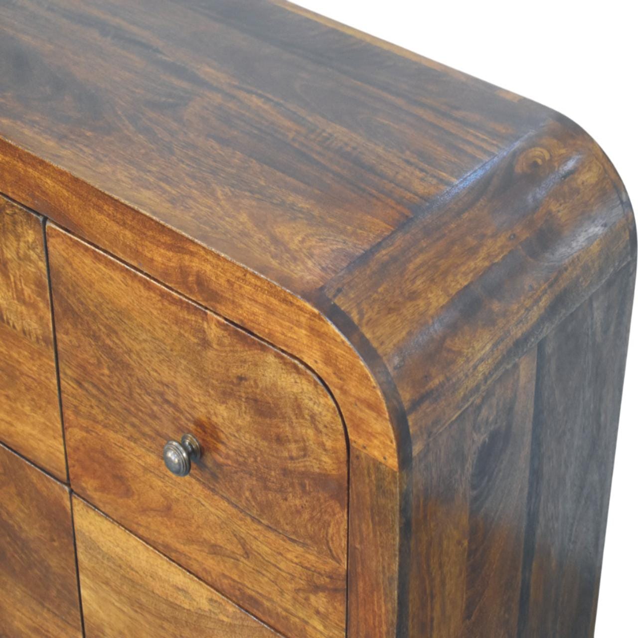 Functional Darcy 3 over 3 Drawer Dresser - Solid Mango Wood Storage Chest for Bedroom - product view 5 showing...