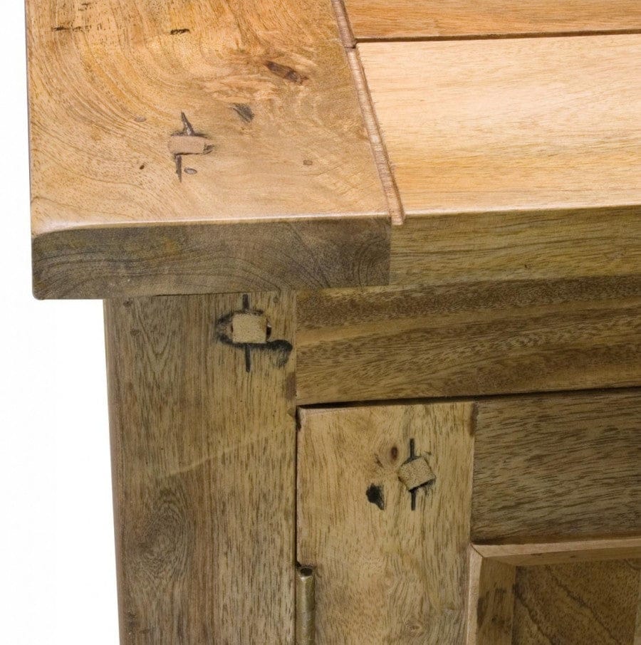 Functional Granary 4 Drawer Sideboard - Solid Mango Wood Buffet Cabinet for Dining Room - product view 3 showing...