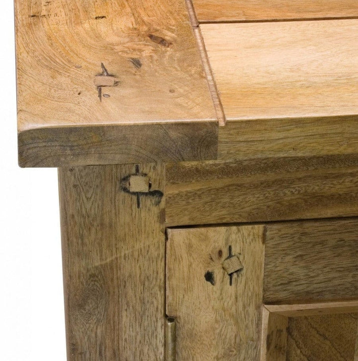 Functional Granary 4 Drawer Sideboard - Solid Mango Wood Buffet Cabinet for Dining Room - product view 3 showing...