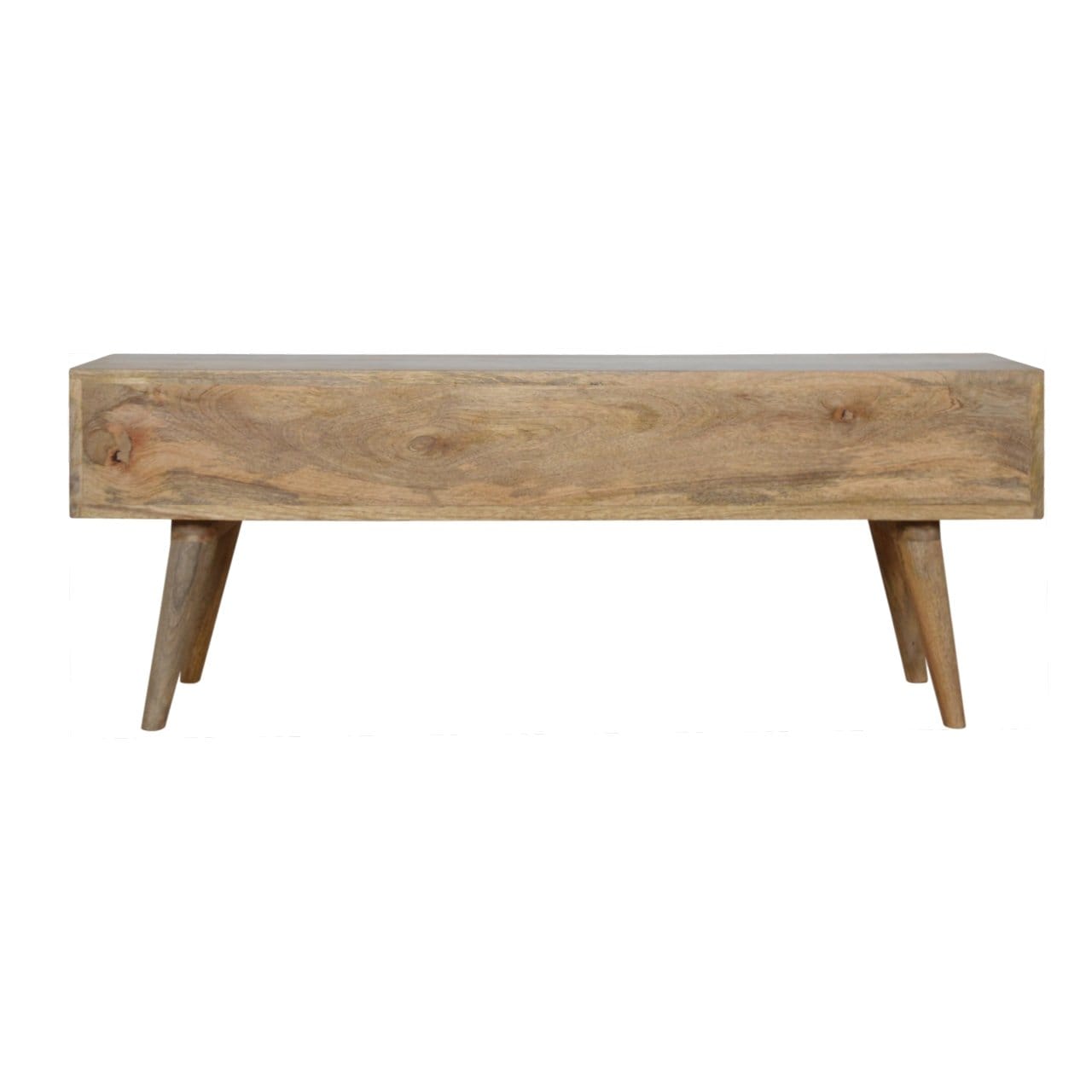 Functional Grey Painted 3 Drawer TV Stand - Solid Mango Wood Entertainment Center for Living Room - product view 8...