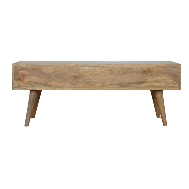 Functional Grey Painted 3 Drawer TV Stand - Solid Mango Wood Entertainment Center for Living Room - product view 8...