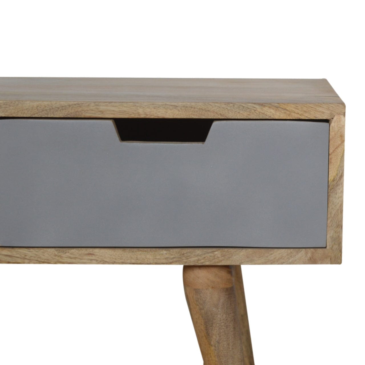 Functional Grey Painted 3 Drawer TV Stand - Solid Mango Wood Entertainment Center for Living Room - product view 4...