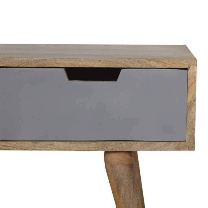 Functional Grey Painted 3 Drawer TV Stand - Solid Mango Wood Entertainment Center for Living Room - product view 4...