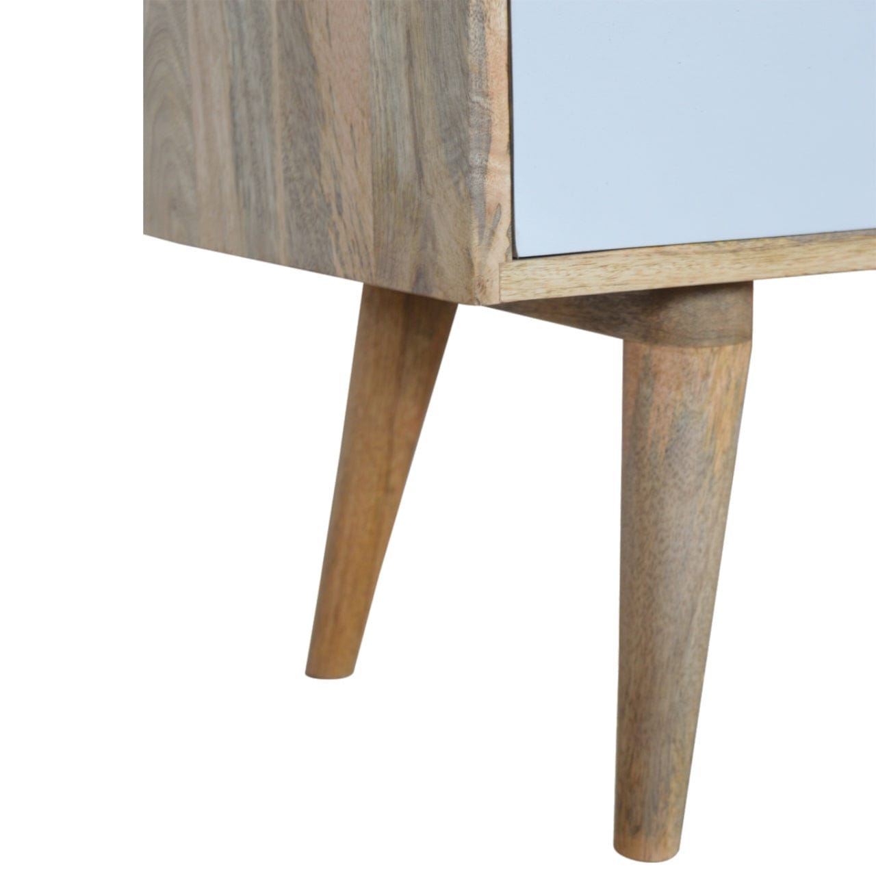 Functional Grey Painted 3 Drawer TV Stand - Solid Mango Wood Entertainment Center for Living Room - product view 3...
