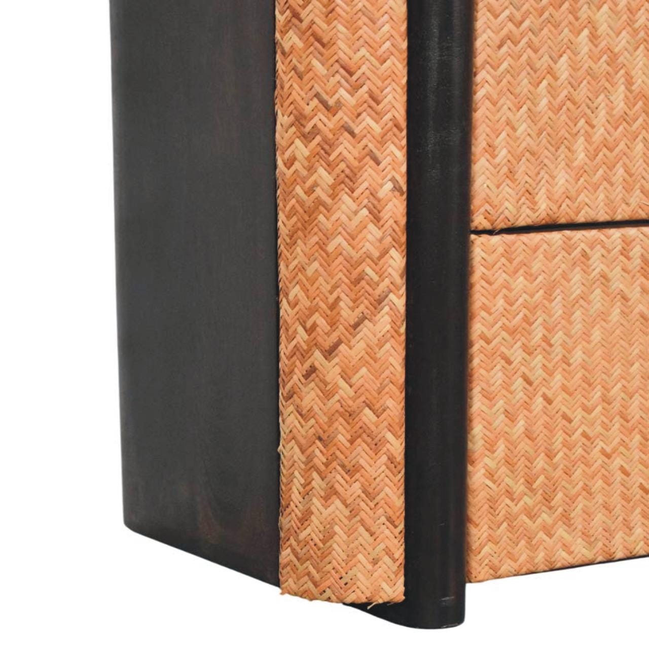Functional Havana Weave 3 Drawer Dresser - Solid Mango Wood Storage Chest for Bedroom - product view 6 showing...