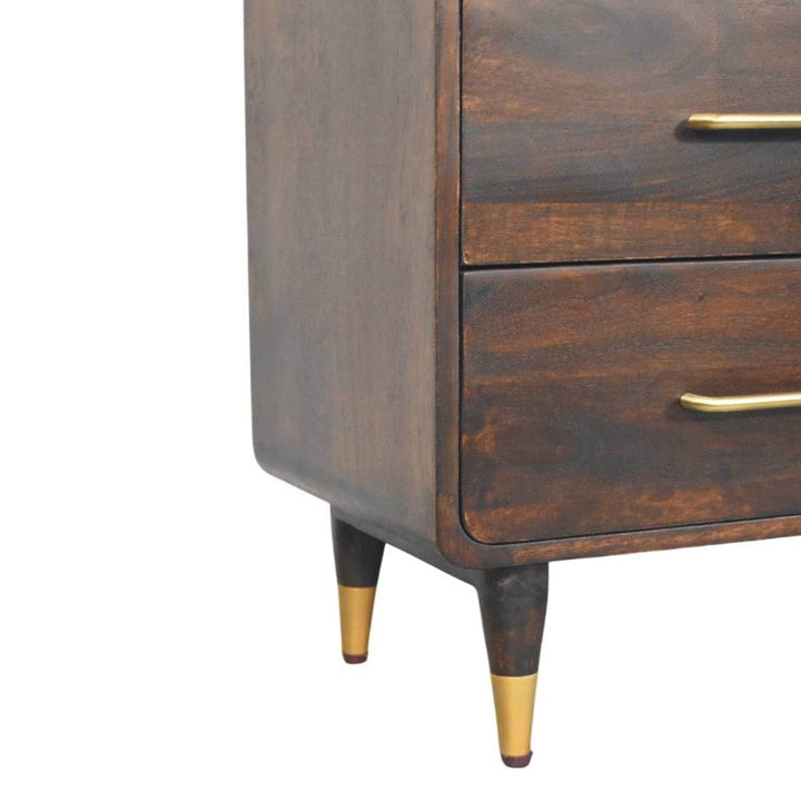Functional Hudson 8 Drawer Dresser - Solid Mango Wood Storage Chest for Bedroom - product view 7 showing handcrafted...