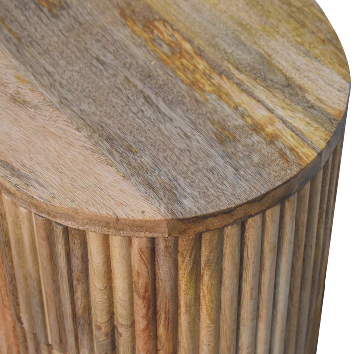 Functional Soba Ball 3 Drawer Nightstand - Solid Mango Wood Bedside Table for Bedroom - product view 6 showing...