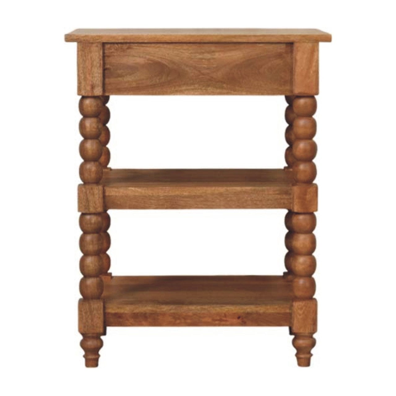 Barley Twist End Table - Solid Mango Wood Side Table for Living Room - product view 9 showing handcrafted solid mango...