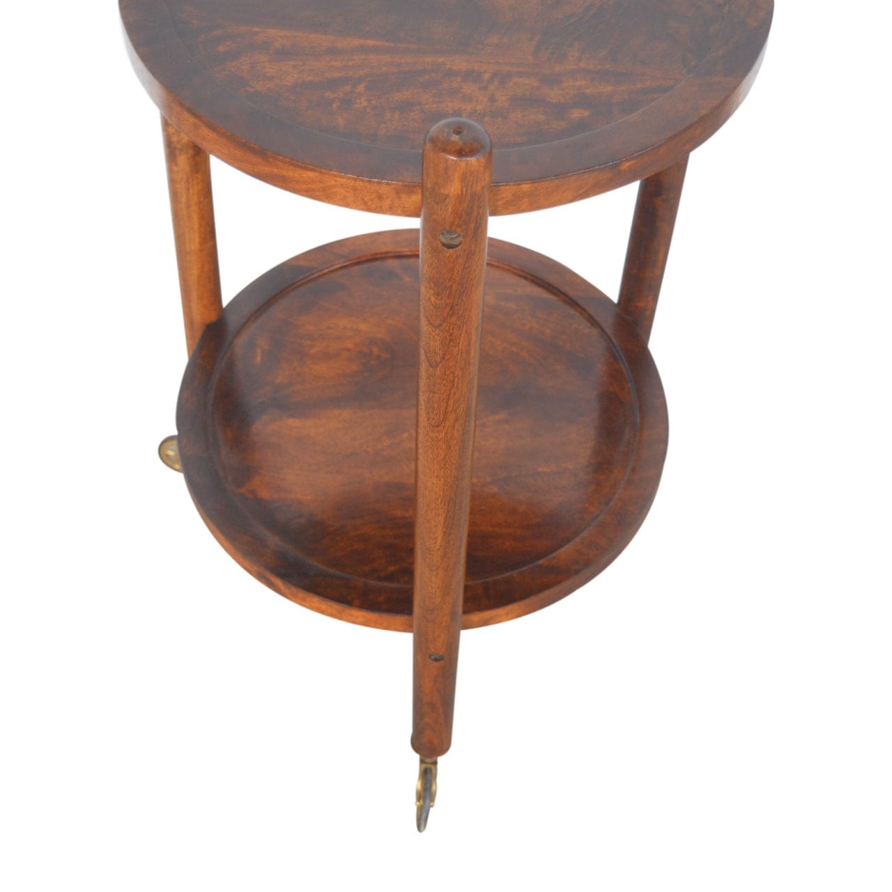 Mid-Century Modern Chestnut Tray Table - Solid Mango Wood Butler Tray for Living Room - product view 2 showing...