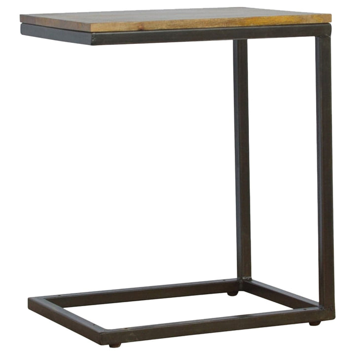 Mid-Century Modern Industrial End Table - Solid Mango Wood Side Table for Living Room - product view 2 showing...