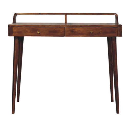 Mid-Century Modern Lulu End Table - Solid Mango Wood Side Table for Living Room - product view 8 showing handcrafted...