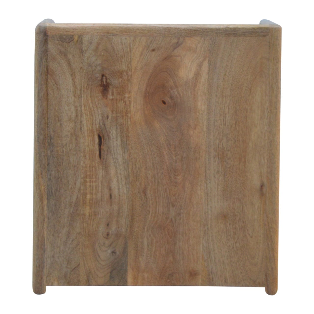 Gallery Back Nightstand - Solid Mango Wood Bedside Table for Bedroom - product view 8 showing handcrafted solid mango...