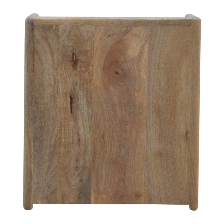 Gallery Back Nightstand - Solid Mango Wood Bedside Table for Bedroom - product view 8 showing handcrafted solid mango...