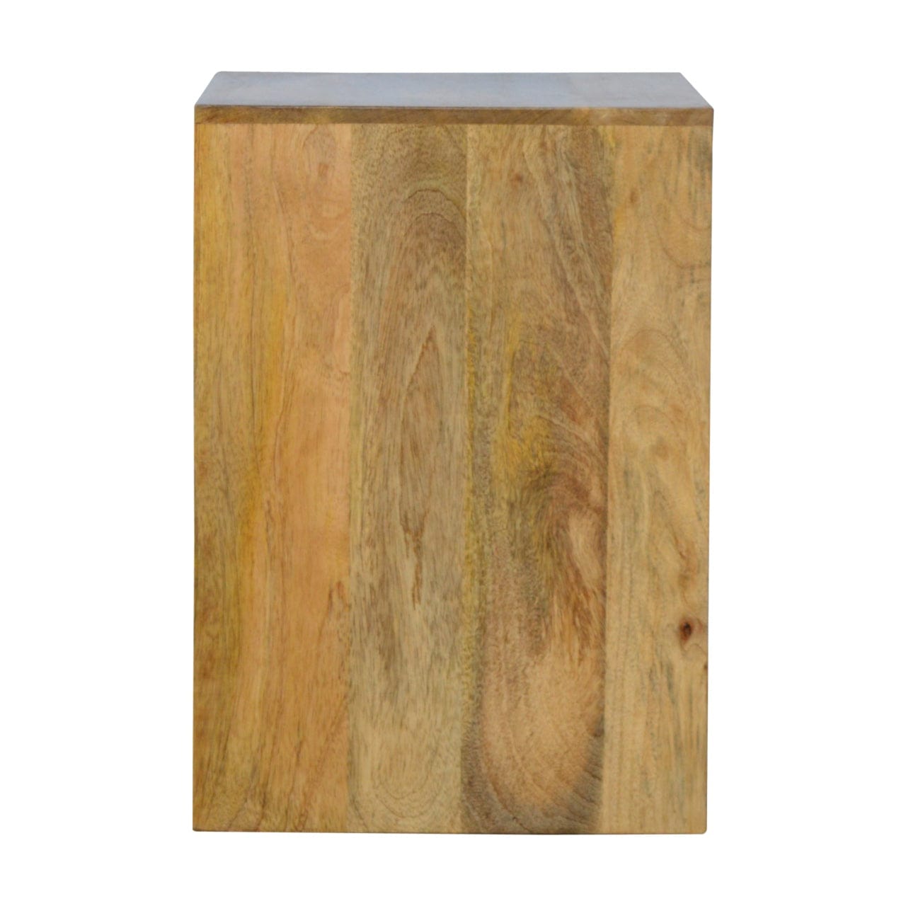 Geometric Library End Table - Solid Mango Wood Side Table for Living Room - product view 7 showing handcrafted solid...