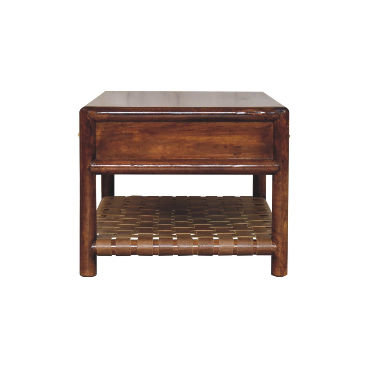 Glamorous Regency Woven Coffee Table - Solid Mango Wood Center Table for Living Room - product view 7 showing handcrafted...