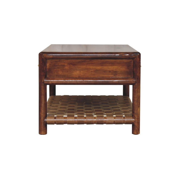 Glamorous Regency Woven Coffee Table - Solid Mango Wood Center Table for Living Room - product view 7 showing handcrafted...