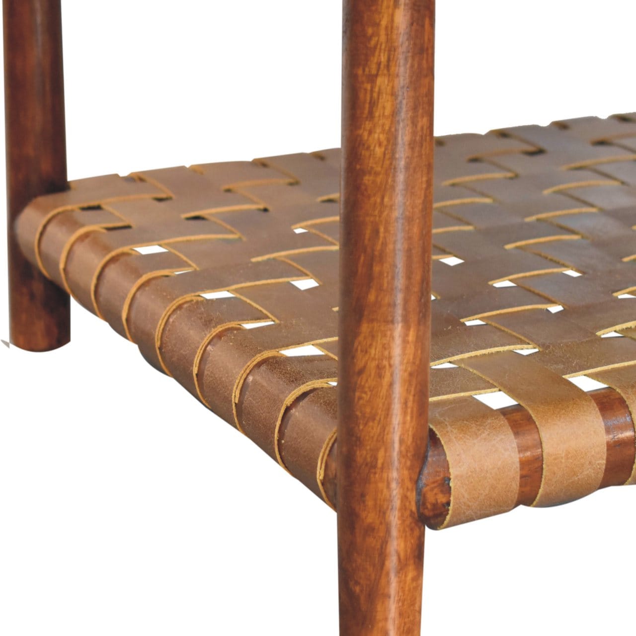 Glamorous Regency Woven Coffee Table - Solid Mango Wood Center Table for Living Room - product view 6 showing handcrafted...