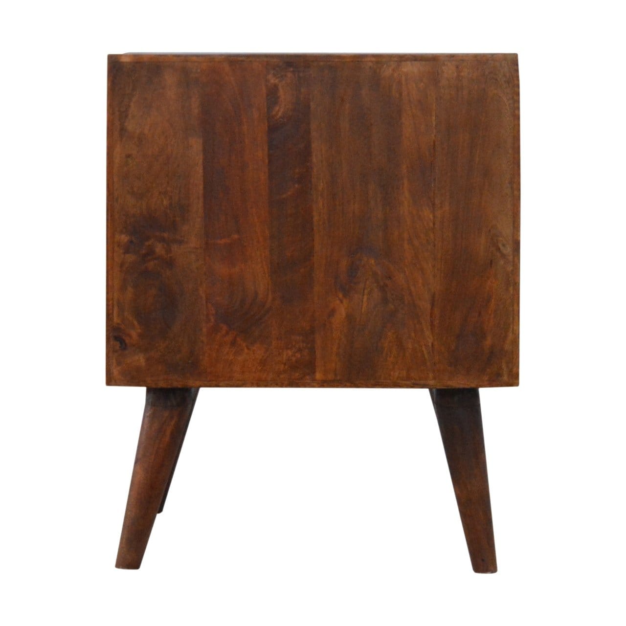 Gold Art Pattern 2 Drawer Nightstand - Solid Mango Wood Bedside Table for Bedroom - product view 8 showing handcrafted...