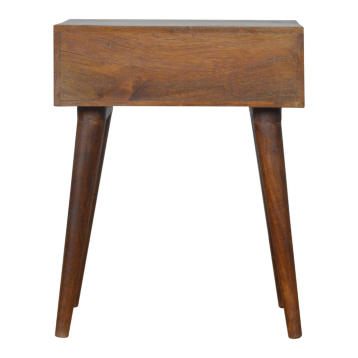 Gold Art Pattern Nightstand - Solid Mango Wood Bedside Table for Bedroom - product view 8 showing handcrafted solid mango...